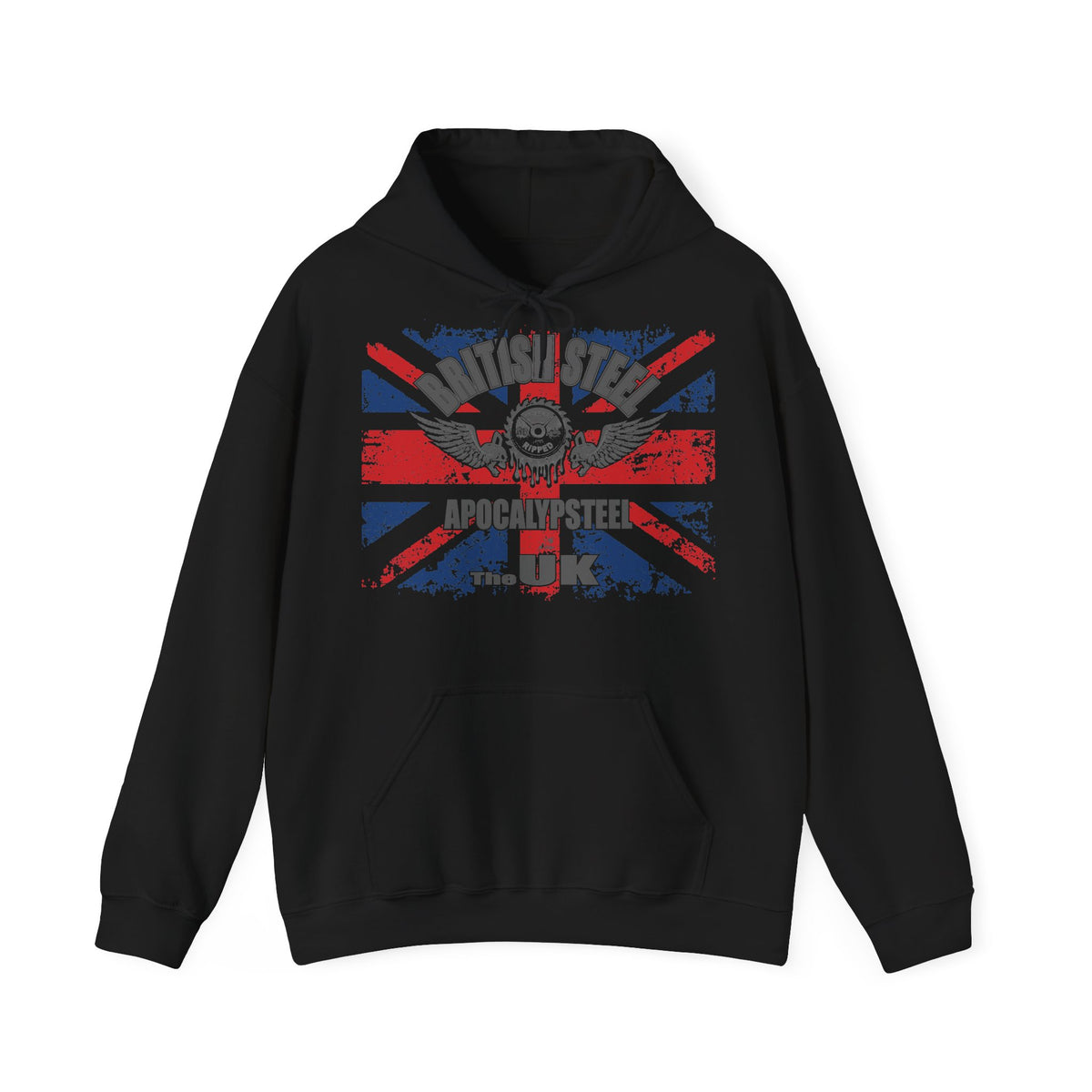 Gray hoodie with 'Goldeneyes' logo on a white background