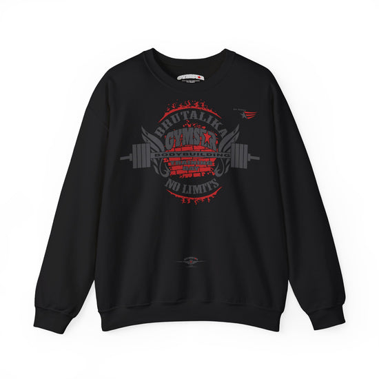 Black sweatshirt with red text featuring  quote on a white background