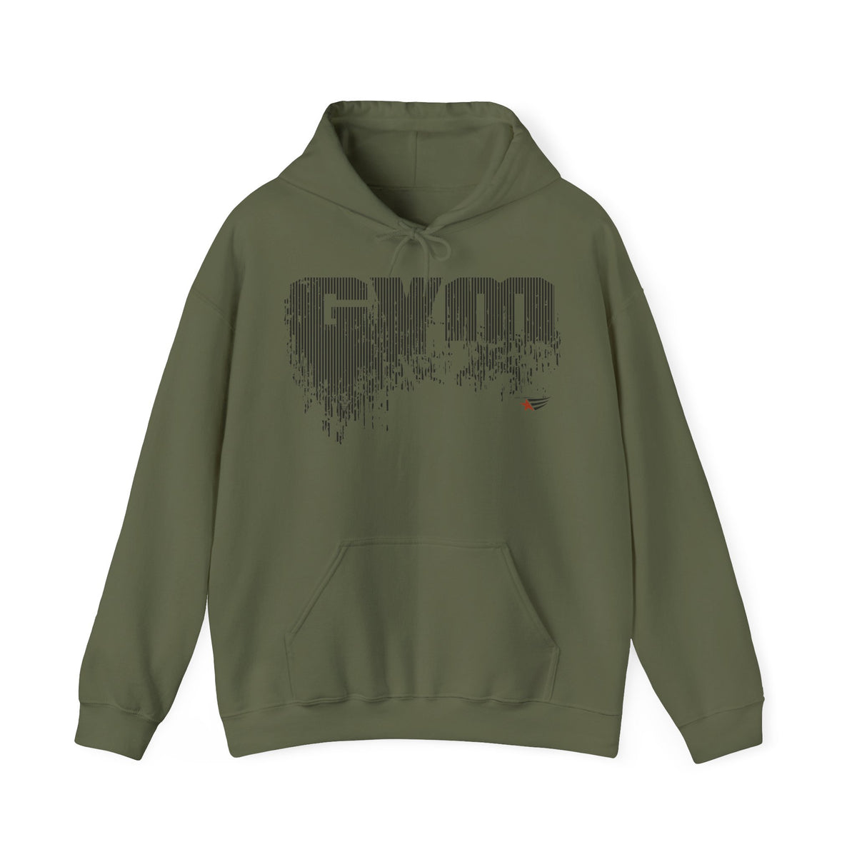 A dark gray pullover hoodie with a small chest graphic reading '45 / 47' in red, white, and blue, displayed on a clean white background.