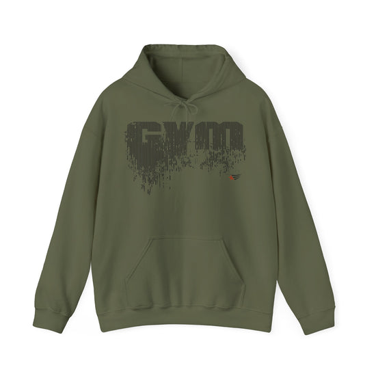 A dark gray pullover hoodie with a small chest graphic reading '45 / 47' in red, white, and blue, displayed on a clean white background.