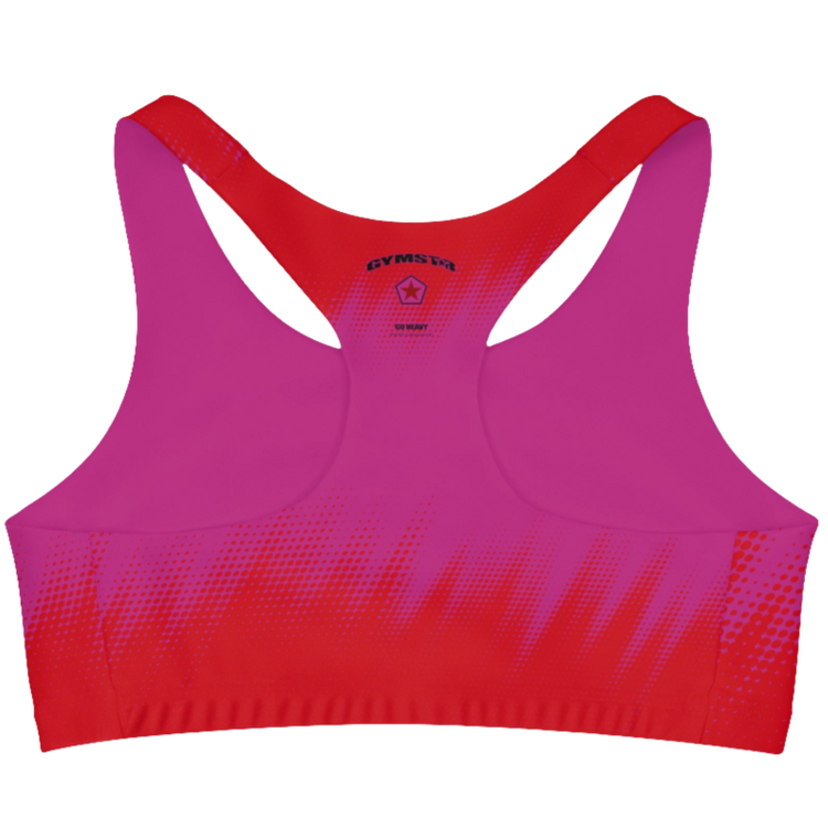 The Muscle Agents Fitness Yoga Seamless Sports Bra in Purple &amp; Red