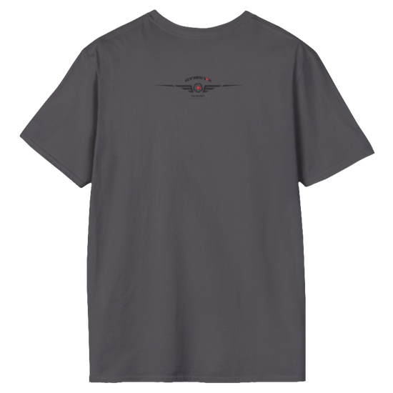 A sports grey Gymstar fitness t-shirt with the brand logo and a motivating design Training Day. Rear view.