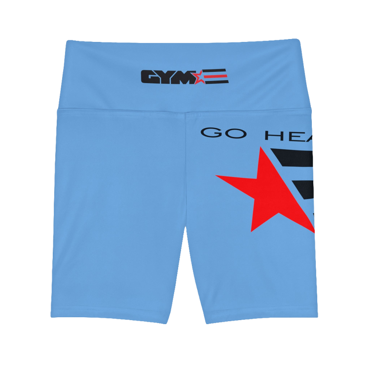 Gymstar Women’s Blue High-Waisted Workout Shorts – Yoga, Running &amp; Gym Activewear