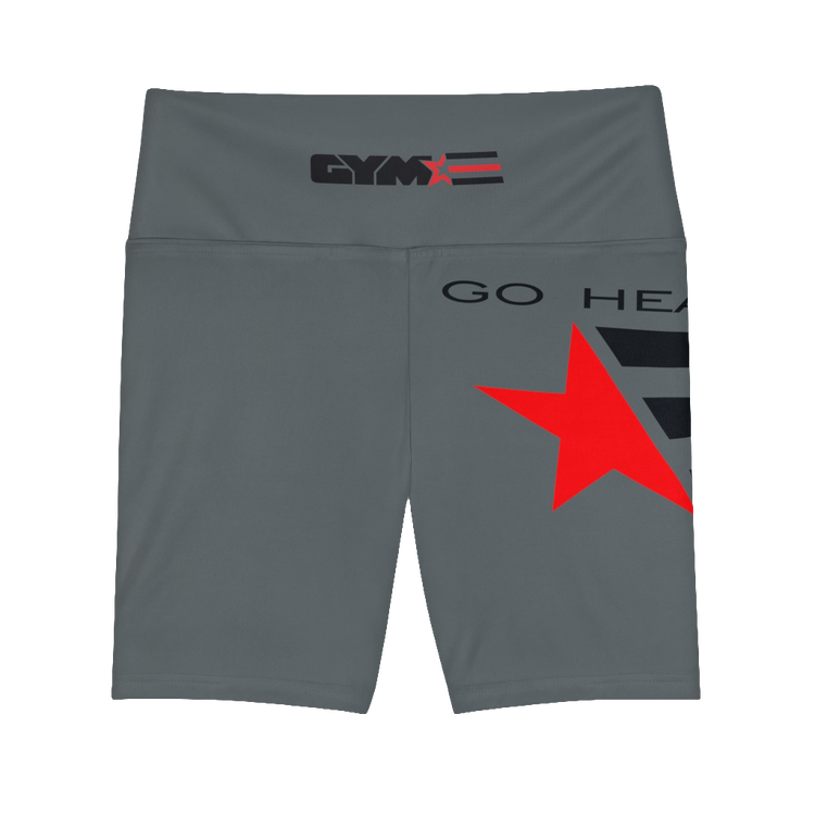 Gymstar Women’s Dark Gray High-Waisted Workout Shorts – Yoga, Running &amp; Training Activewear