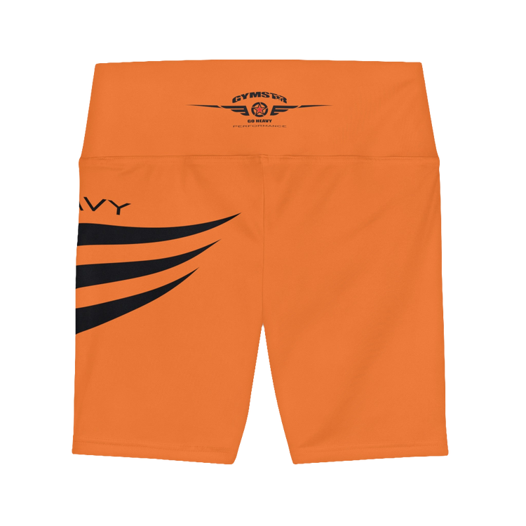 Gymstar Women’s Orange High-Waisted Workout Shorts – Yoga, Gym & Running Activewear