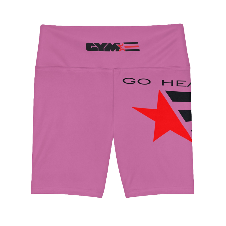 Gymstar Women’s Pink High-Waisted Workout Shorts – Yoga, Running &amp; Training Activewear