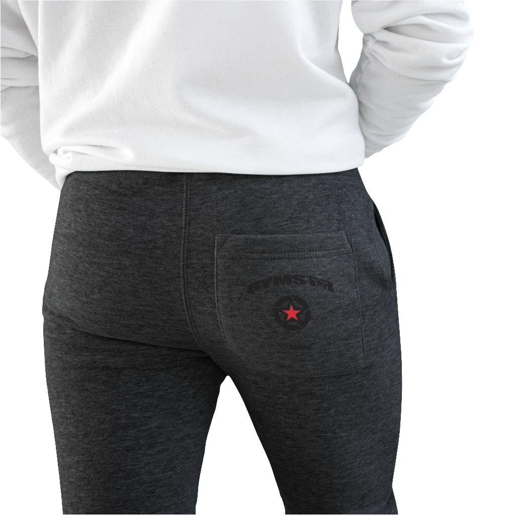 Grey Sports Joggers Gymstar bac side close up view with logo.