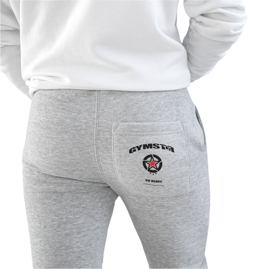 Silver grey Sports Joggers Gymstar bac side view with logo.