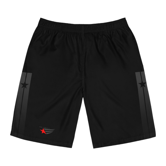 Gymstar Men's Fitness Board Shorts in Solid Black