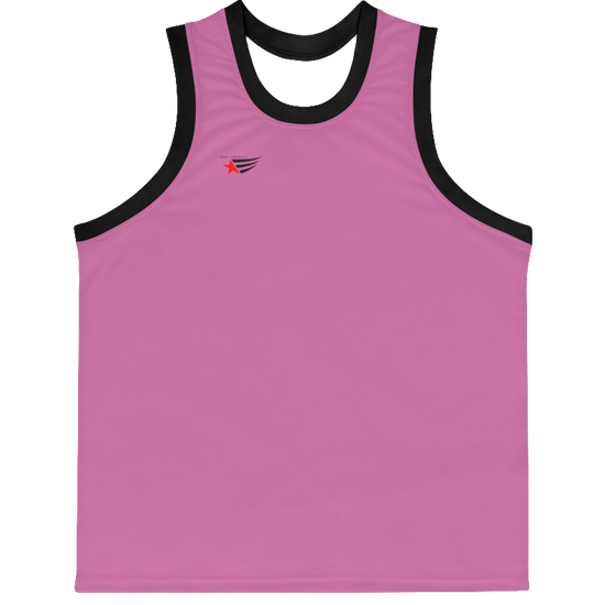 a purple Gymstar fitness and jogging tank top with black stripes on the neckline and sleeves. The tank top is branded with the brand's logo