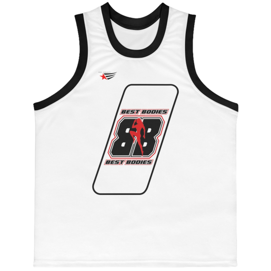 a Gymstar white sports tank top branded with the Gymstar Fit logo and a motivating print