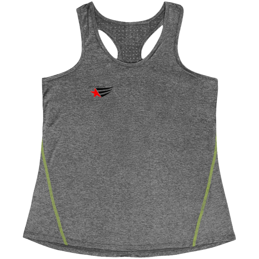  a greGymstar sports tank top branded with the Gymstar Fit logo 