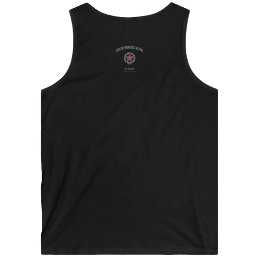 gymstar gym gear clothing brand black tank-top branded with three-tailed star back view