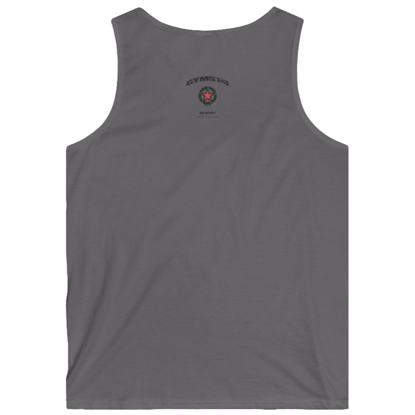 gymstar gym gear clothing brand grey tank-top branded with three-tailed star back view