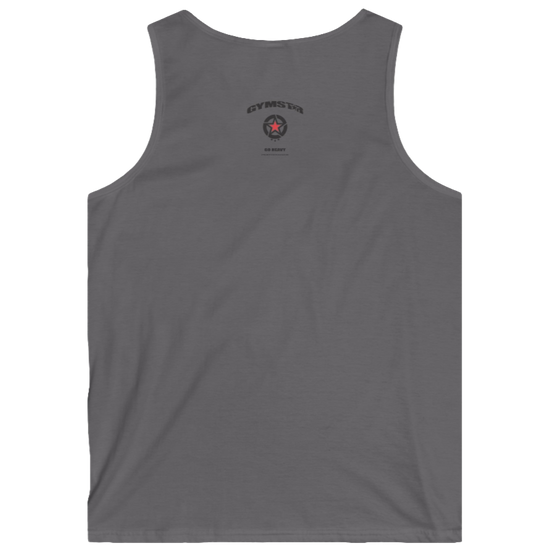 gymstar gym gear clothing brand grey tank-top branded with three-tailed star back view