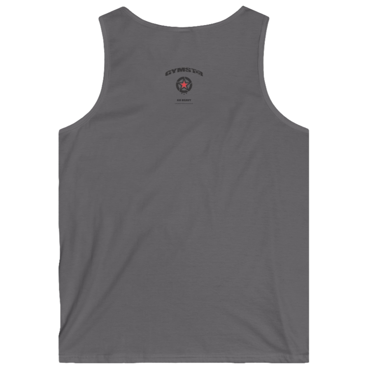 gymstar gym gear clothing brand grey tank-top branded with three-tailed star back view