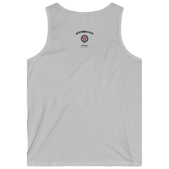 gymstar gym gear clothing brand silver tank-top branded with three-tailed star back view