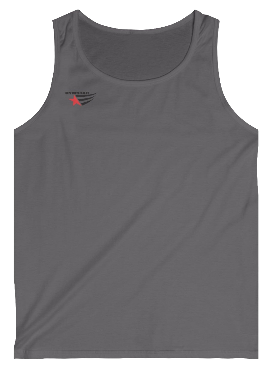 gymstar gym gear clothing brand grey tank-top branded with three-tailed star
