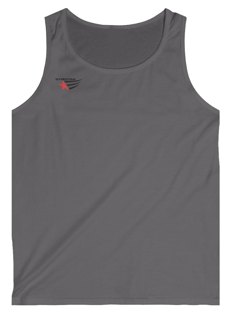 gymstar gym gear clothing brand grey tank-top branded with three-tailed star