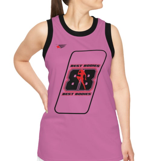 A woman with a fitness body is wearing a purple-black Gymstar sports tank top branded with the Gymstar Fit logo.