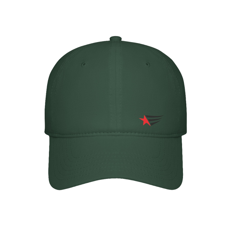 A green Gymstar Fitness baseball cap with a structured design and a brand logo. On the front view.