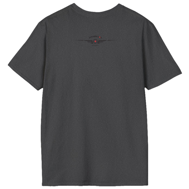 A grey Gymstar fitness t-shirt with the brand logo and a motivating design Training Day. Rear view.