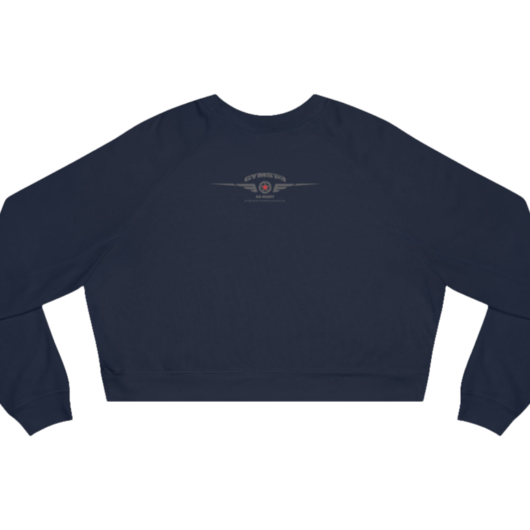 Navy blue Gymstar sweatshirt with logo and motivating design Best Bodies. Rear view.