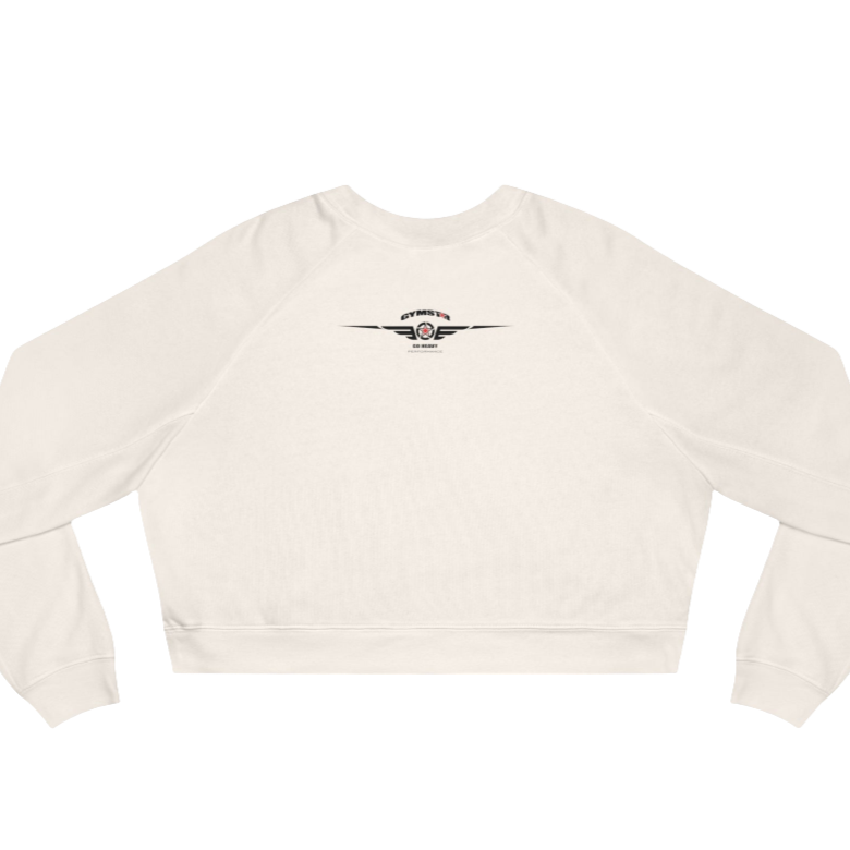A white Gymstar sweatshirt with logo and motivating design Best Bodies. Rear view.