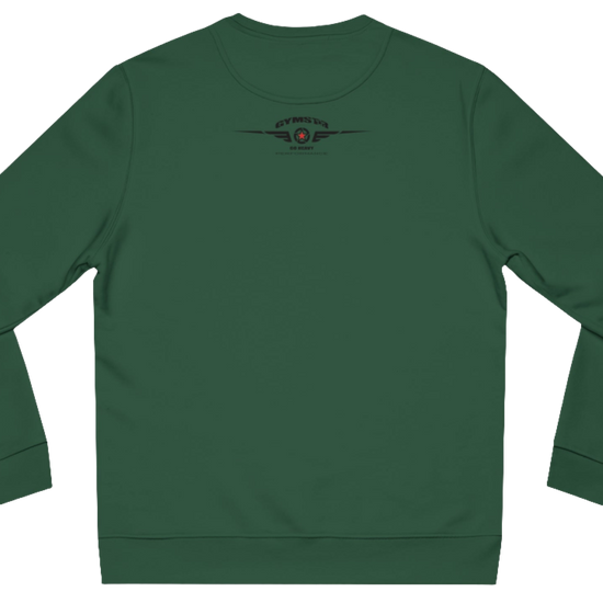 Green, sporty, fitness sweatshirt Gymstar, branded with the brand logo. Rear view.