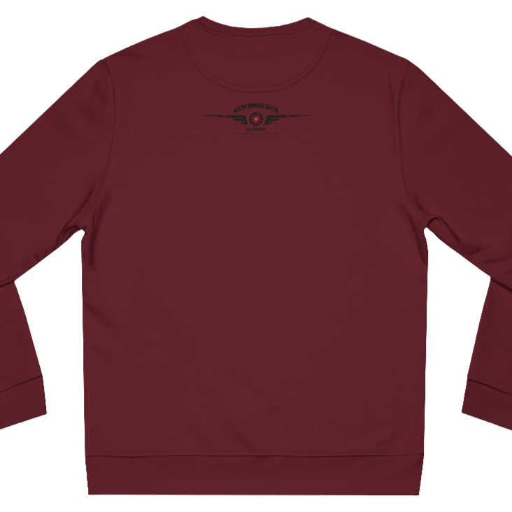 Ruby, sporty, fitness sweatshirt Gymstar, branded with the brand logo. Rear view.