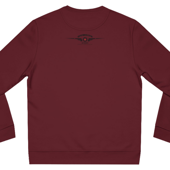 Ruby, sporty, fitness sweatshirt Gymstar, branded with the brand logo. Rear view.