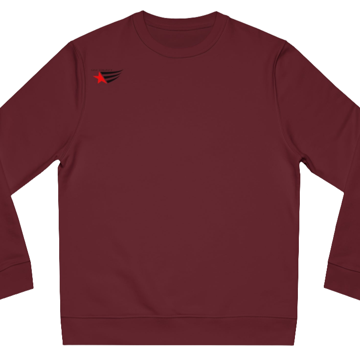 Ruby, sporty, fitness sweatshirt Gymstar, branded with the brand logo. Front view.
