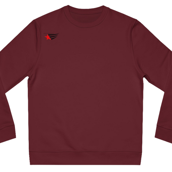 Ruby, sporty, fitness sweatshirt Gymstar, branded with the brand logo. Front view.