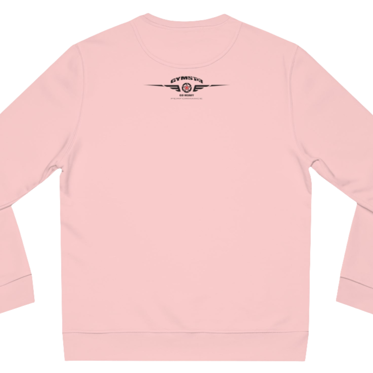 Green, sporty, fitness sweatshirt Gymstar, branded with the brand logo. Rear view.