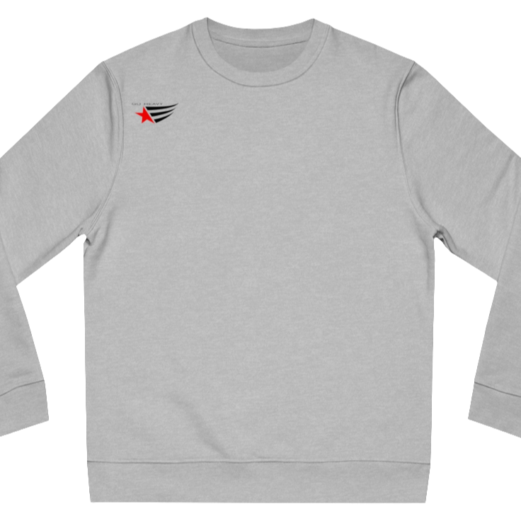 Silver grey, sporty, fitness sweatshirt Gymstar, branded with the brand logo. Front view.