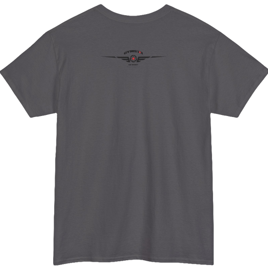 A sport grey Gymstar workout t-shirt with a black graphic that reads 'GYM i want you',   and logo, presumably bodybulding or fitness.  Rear view.