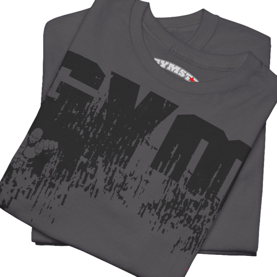 A sport grey Gymstar workout t-shirt with a black graphic that reads 'GYM i want you',   and logo, presumably bodybulding or fitness.  Close up view.