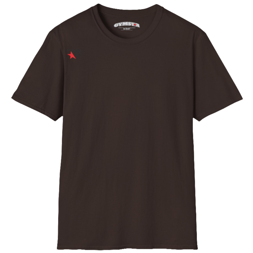  A classic, minimalist brown t-shirt from Gymstar with a subtle and stylish design. The small logo featuring a red star with wings is positioned high on the left side of the chest. This t-shirt is suitable for athletic activities and creates a strong, understated look.