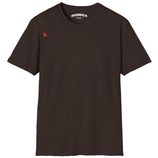  A classic, minimalist brown t-shirt from Gymstar with a subtle and stylish design. The small logo featuring a red star with wings is positioned high on the left side of the chest. This t-shirt is suitable for athletic activities and creates a strong, understated look.