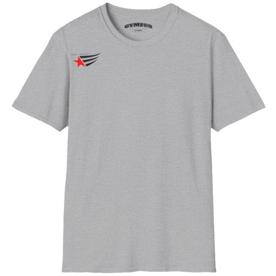 A classic, minimalist silver grey t-shirt from Gymstar with a subtle and stylish design. The small logo featuring a red star with wings is positioned high on the left side of the chest. This t-shirt is suitable for athletic activities and creates a strong, understated look.