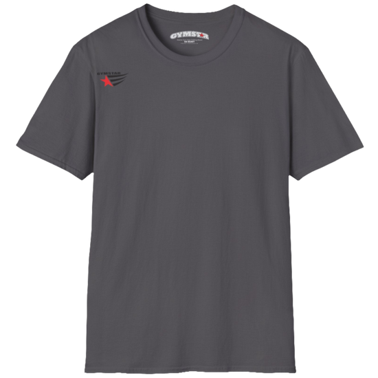  A classic, minimalist sports grey t-shirt from Gymstar with a subtle and stylish design. The small logo featuring a red star with wings is positioned high on the left side of the chest. This t-shirt is suitable for athletic activities and creates a strong, understated look.