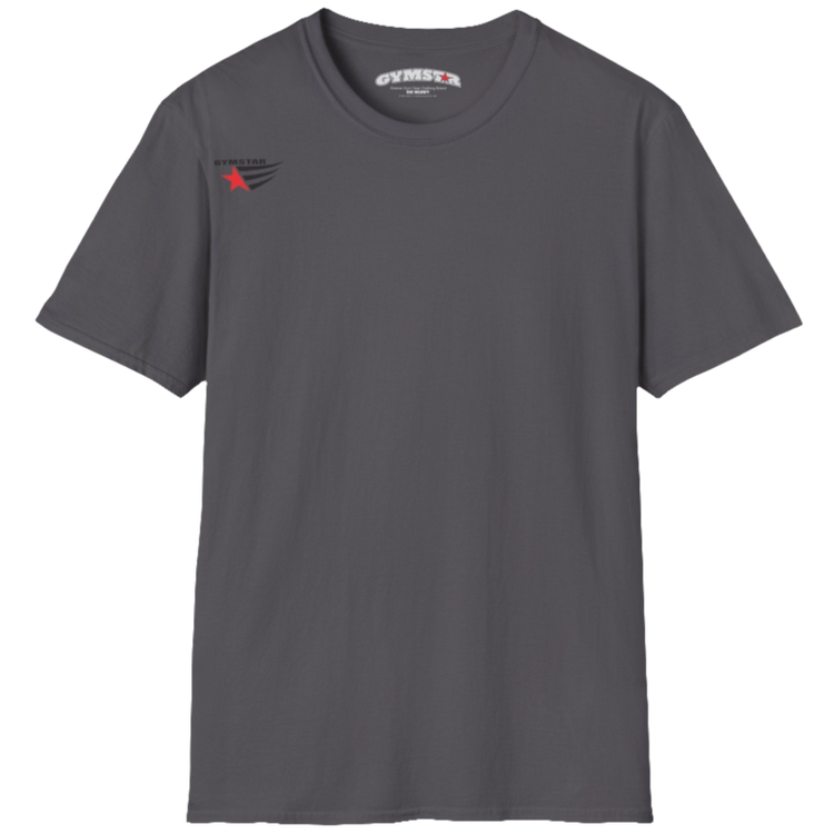  A classic, minimalist sports grey t-shirt from Gymstar with a subtle and stylish design. The small logo featuring a red star with wings is positioned high on the left side of the chest. This t-shirt is suitable for athletic activities and creates a strong, understated look.