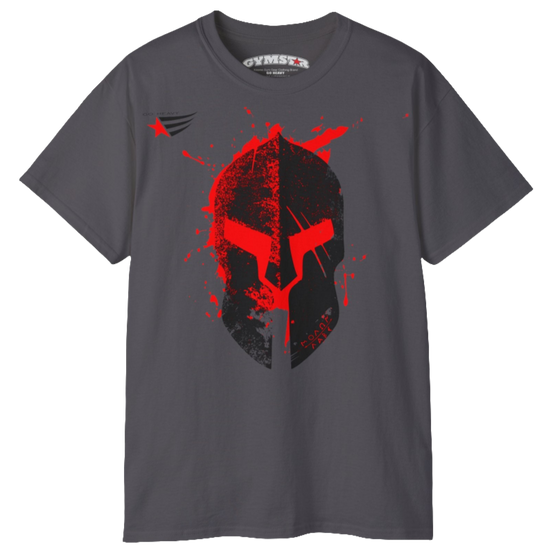 A sport grey  molon labe, gymstar training, fitness t-shirt. Front view.