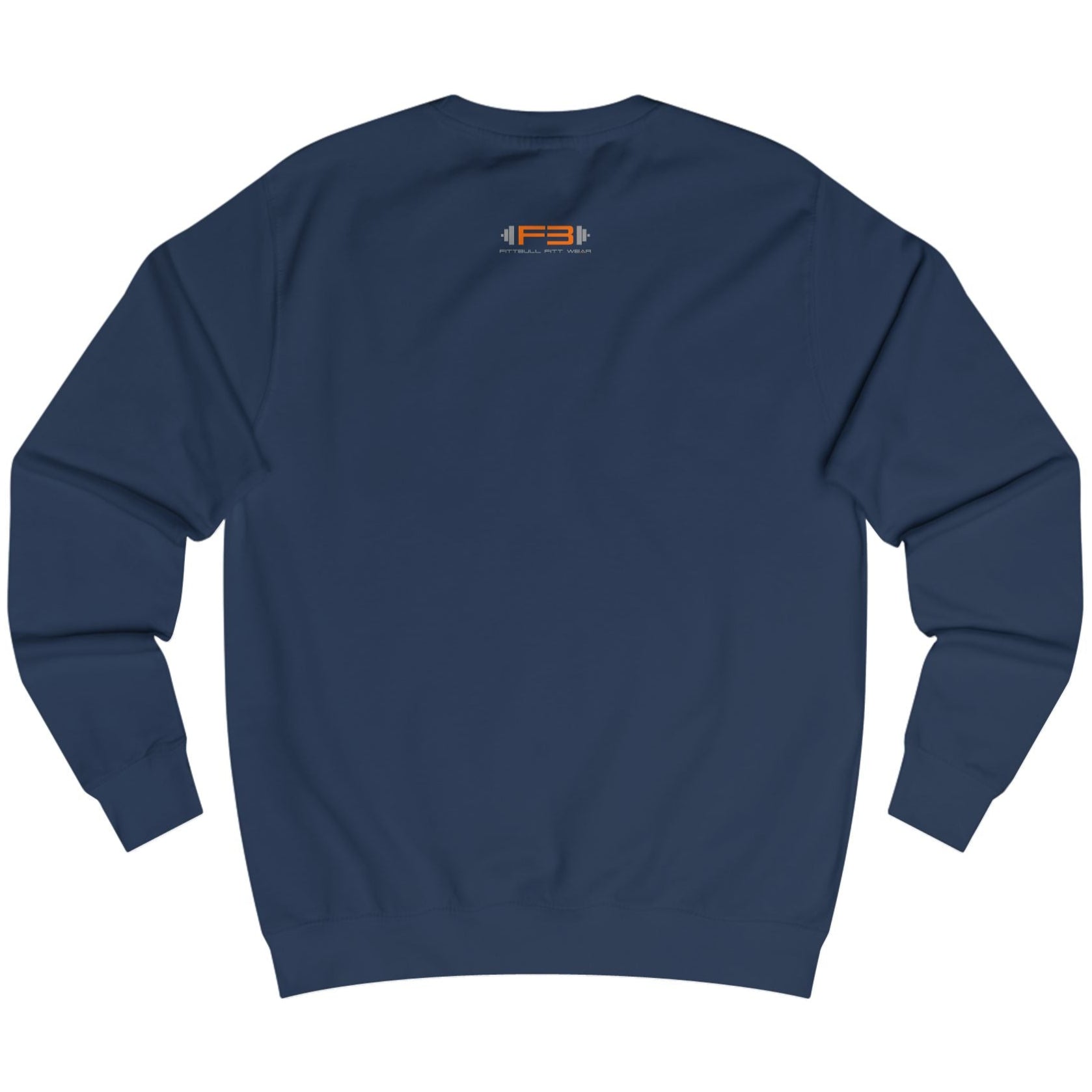 navy, sporty,  fitness and bodybuilding hoodie of the Fitbull brand branded with logo, back view