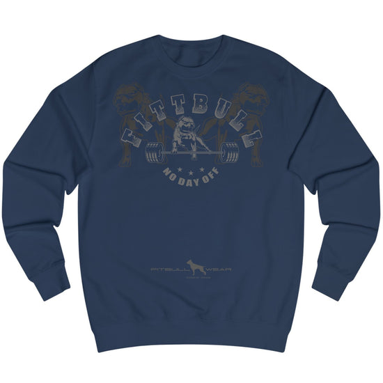 navy Sporthoodie der Marke Fitbull Fitnessbekleidung mit motivierendem Bodybuilding-Motiv