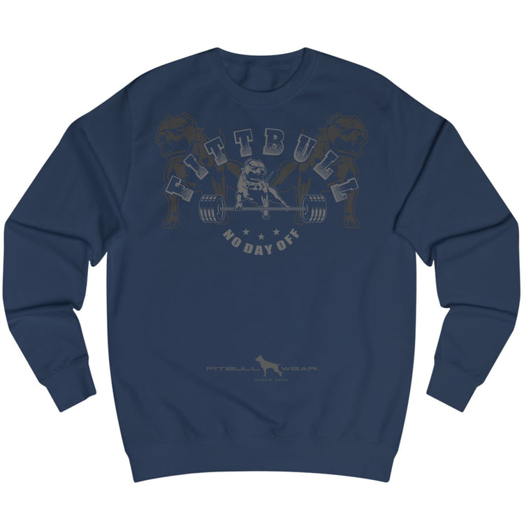 navy Sporthoodie der Marke Fitbull Fitnessbekleidung mit motivierendem Bodybuilding-Motiv