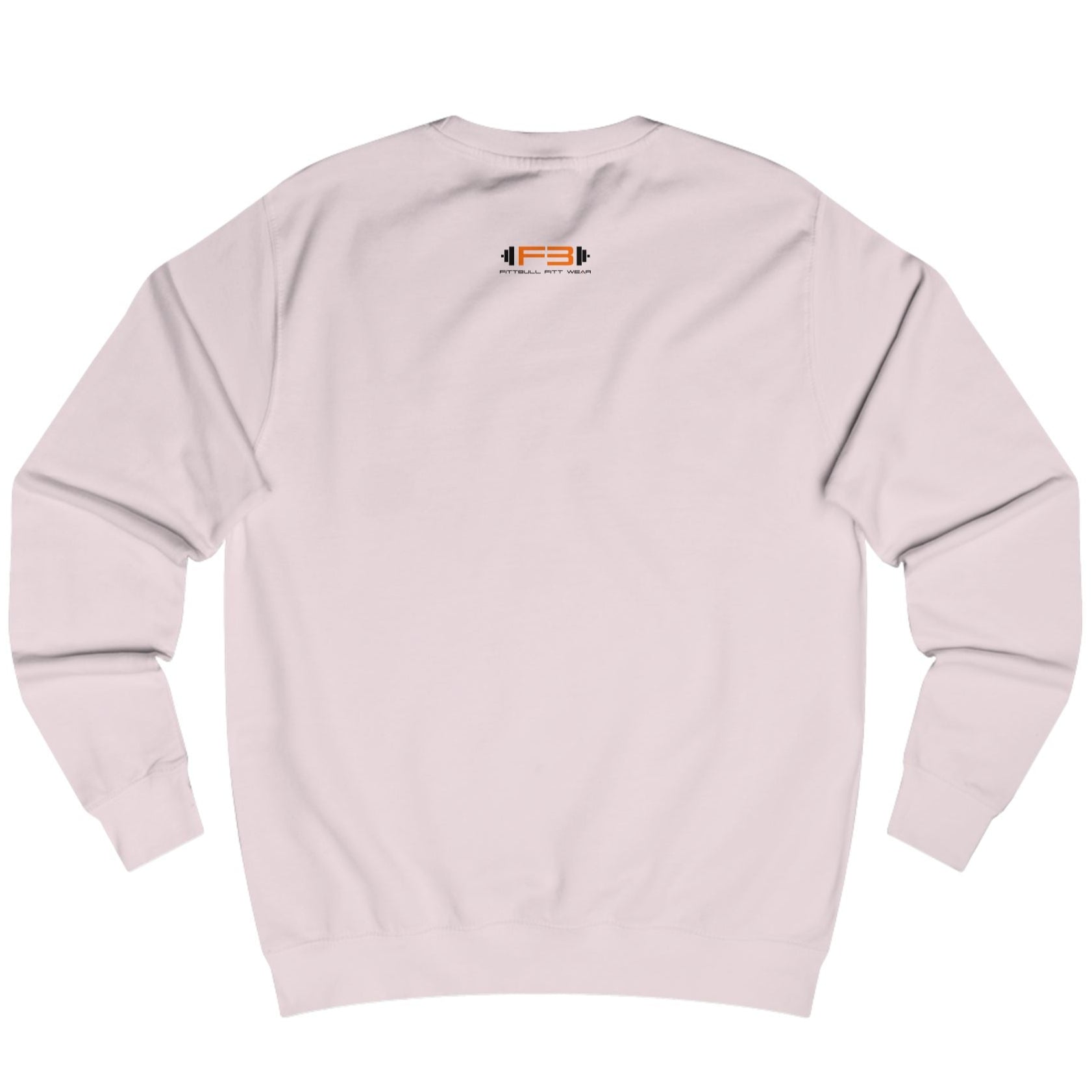pink Sports hoodie for fitness and bodybuilding from the Fitbull brand, branded with a motivating motif, back view