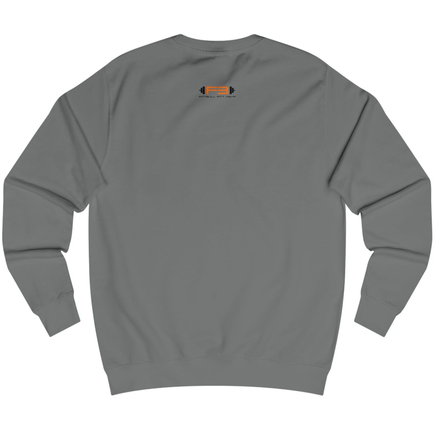 sharcoal Sports hoodie for fitness and bodybuilding from the Fitbull brand, branded with a motivating motif, back view.