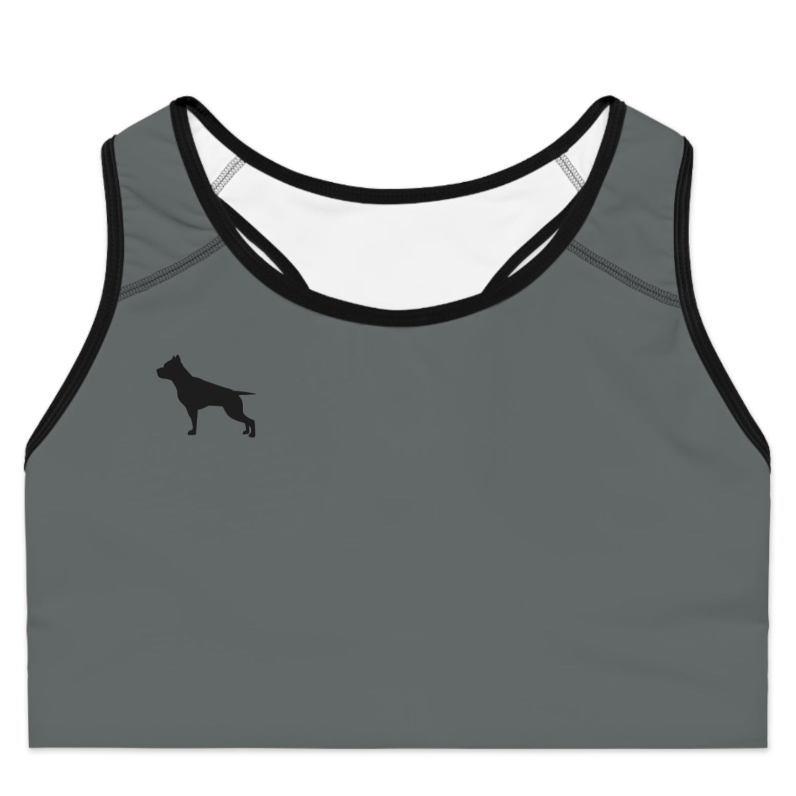 a charcoal-black sports bra fittbull-fitt-wear for crossfit training clothes 