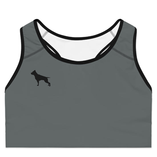 a charcoal-black sports bra fittbull-fitt-wear for crossfit training clothes 
